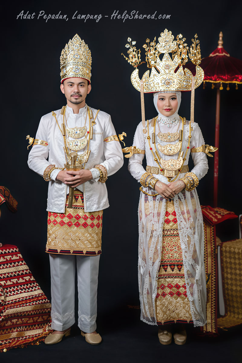 baju-adat-pengantin-pepadun-lampung Pakaian Adat Pengantin Pepadun Lampung
