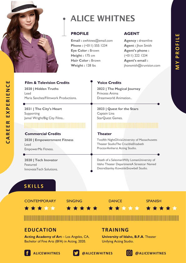 acting resume template