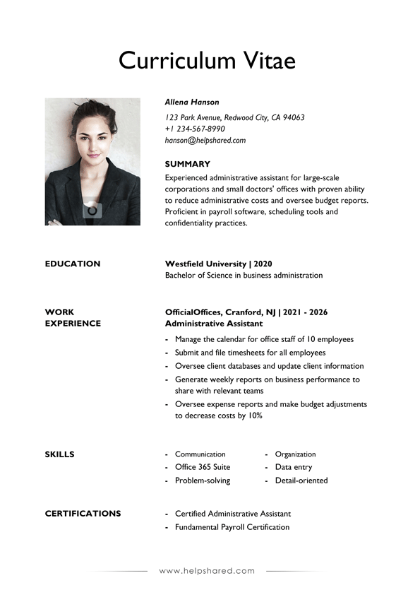 administrative assistant resume