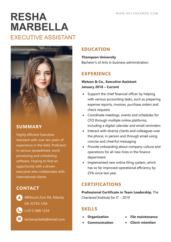 assistant resume