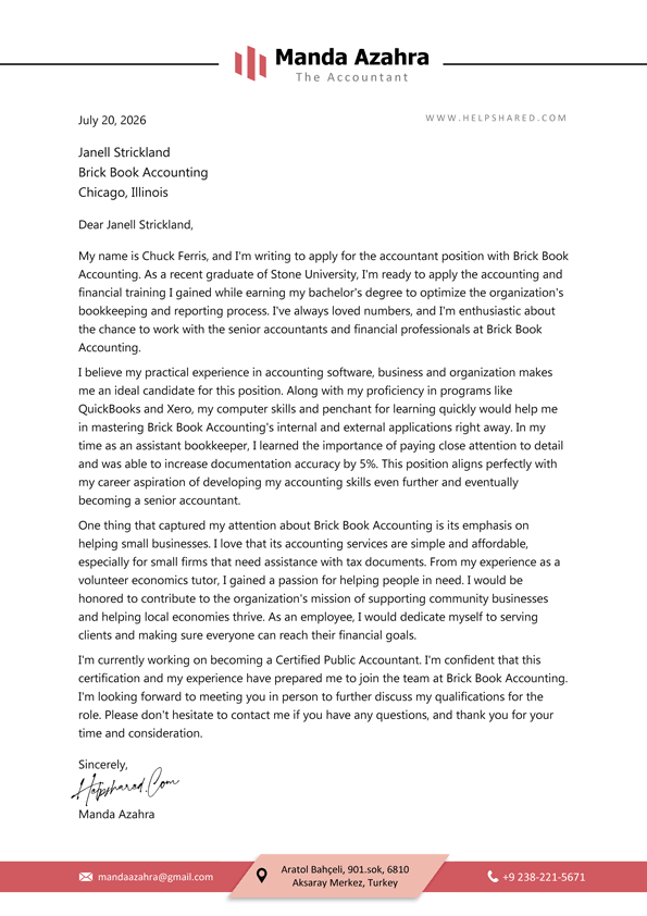 accountant cover letter