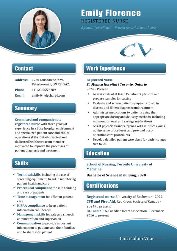 hospital job resume