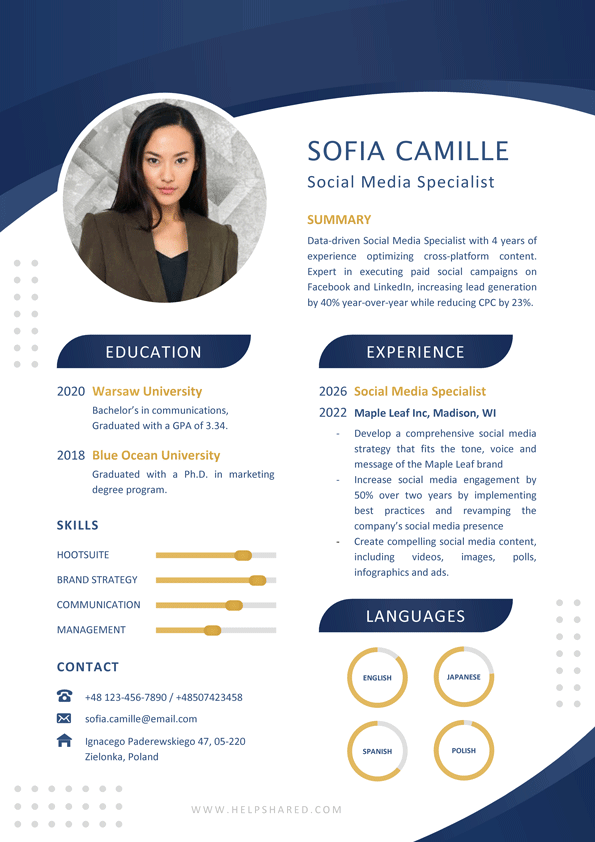 social media resume